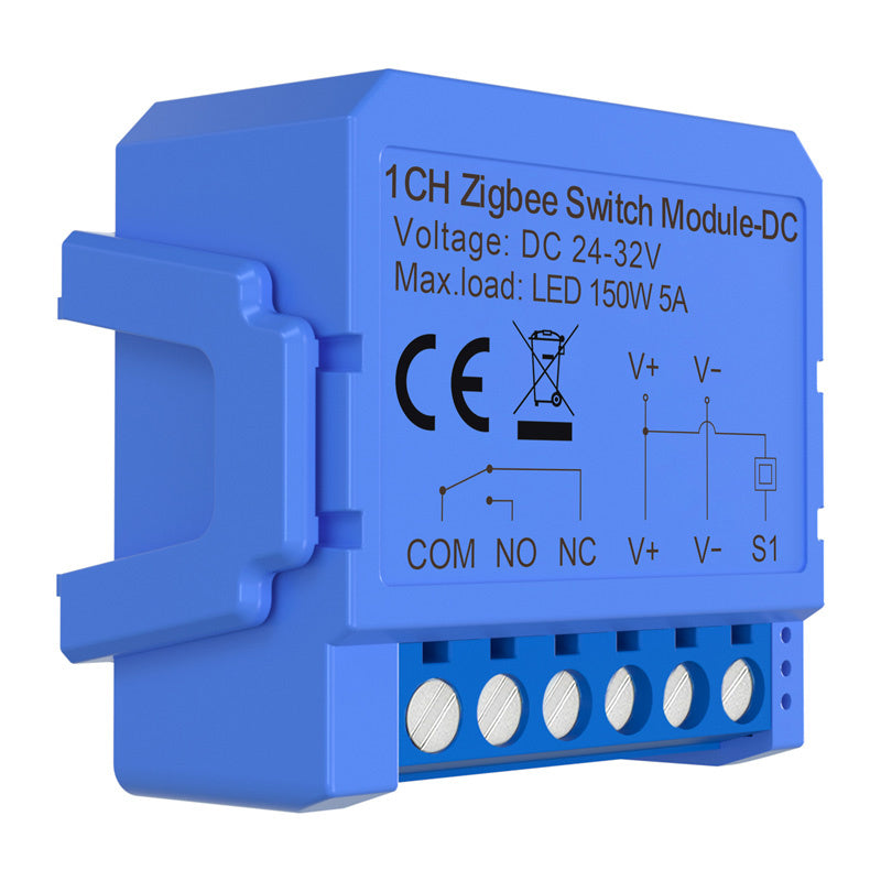 Avatto ZWSM16-DC32V-1 1-kanals ZigBee-kontaktmodul med potentialfri kontakt