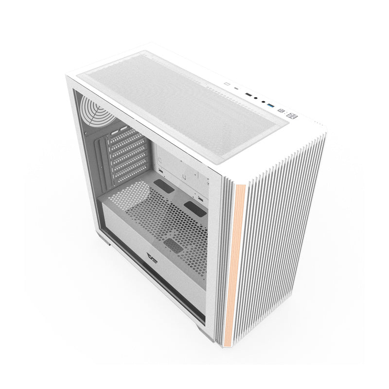 Darkflash DS900WS ATX PC-kabinet uden blæsere (hvid)