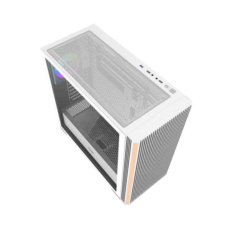 Darkflash DS900WS PC-kabinet (hvid) + 4 ARGB-blæsere