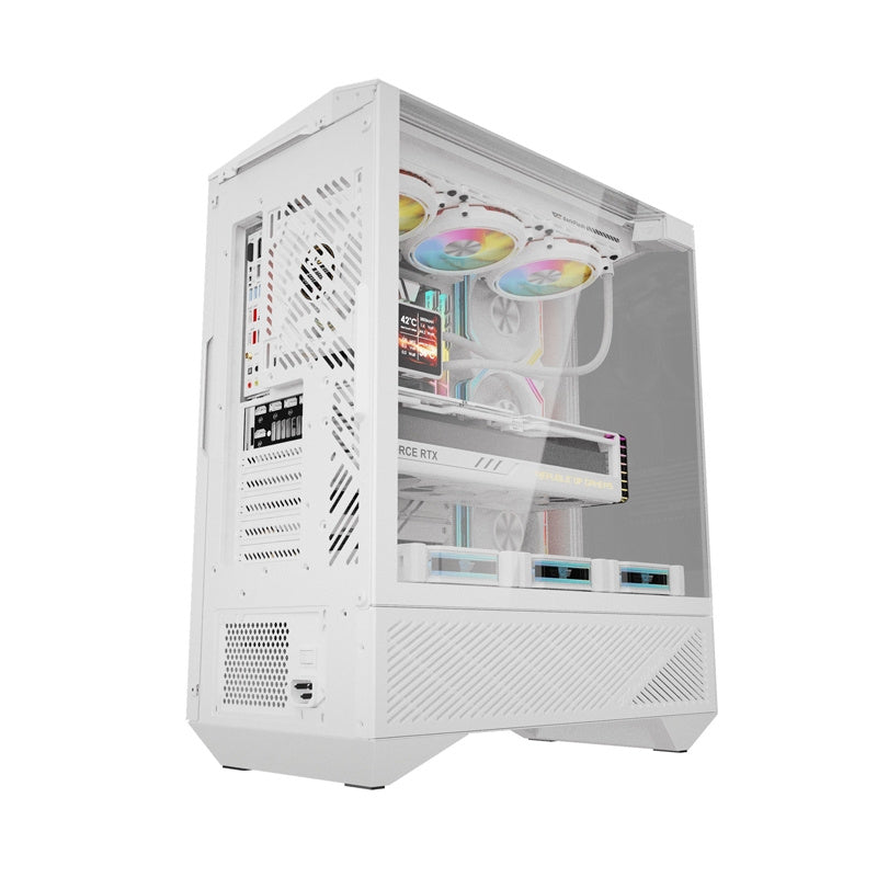 Darkflash DY460 PC-kabinet (hvid) + 4 ARGB-blæsere