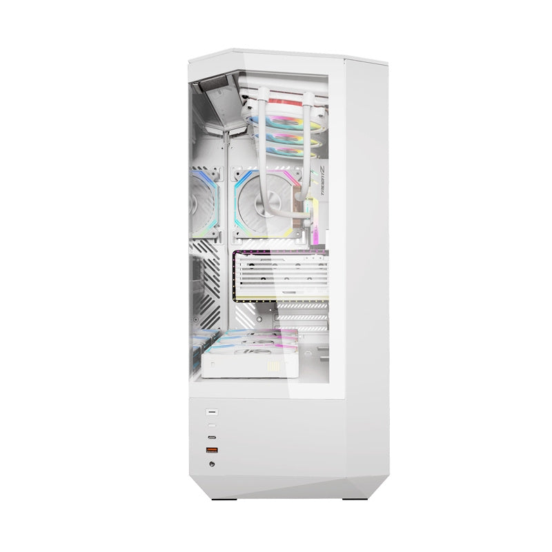 Darkflash DY460 PC-kabinet (hvid) + 4 ARGB-blæsere