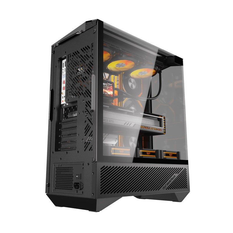 Darkflash DY460 PC-kabinet (sort) + 4 ARGB-blæsere