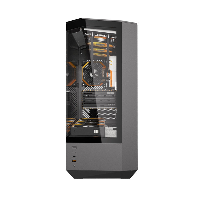 Darkflash DY460 PC-kabinet (sort) + 4 ARGB-blæsere