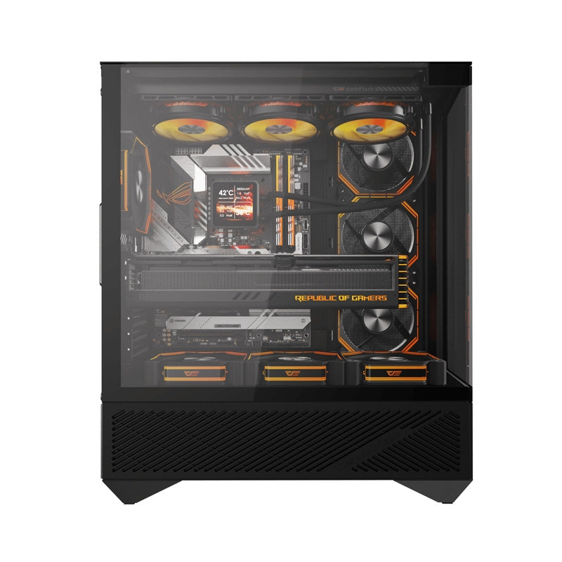 Darkflash DY460 PC-kabinet (sort) + 4 ARGB-blæsere