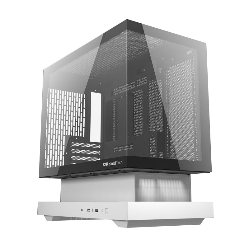 Darkflash F1 PC-kabinet (hvid) + 6 ARGB-blæsere