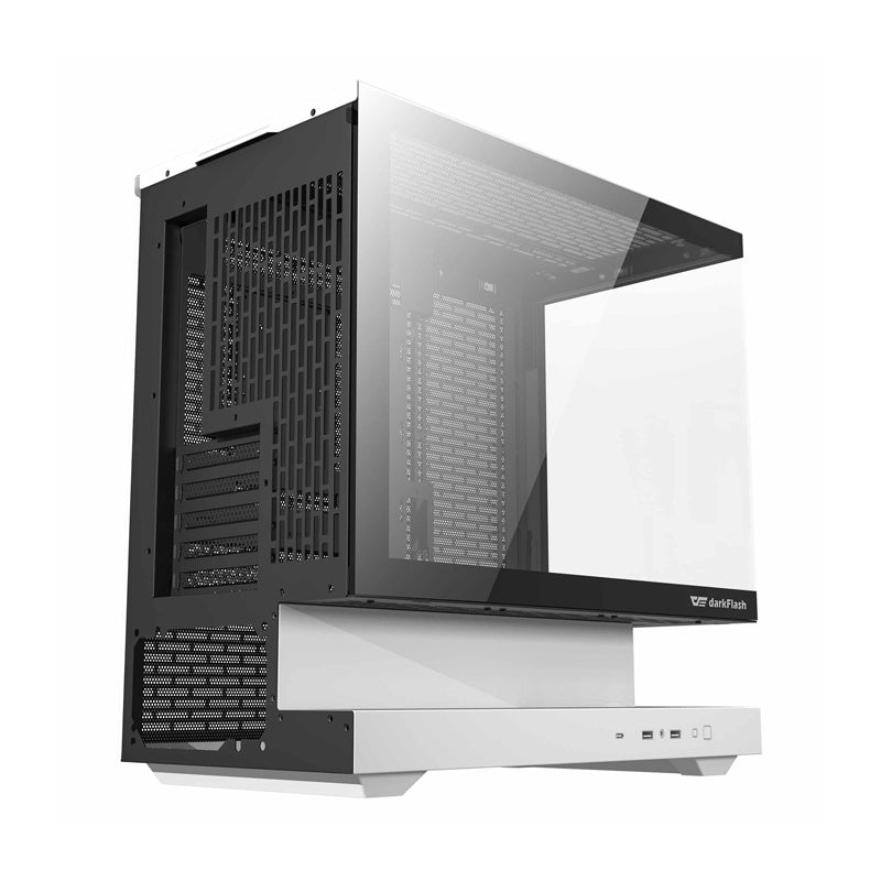 Darkflash F1 PC-kabinet (hvid) + 6 ARGB-blæsere