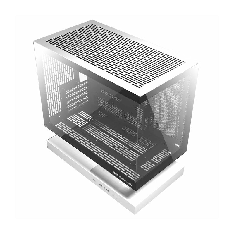 Darkflash F1 PC-kabinet (hvid) + 6 ARGB-blæsere