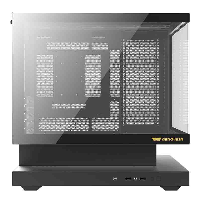 Darkflash F1 PC-kabinet (sort) + 6 ARGB-blæsere