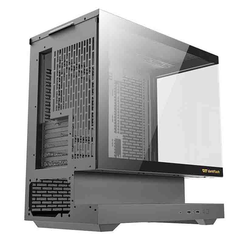 Darkflash F1 PC-kabinet (sort) + 6 ARGB-blæsere