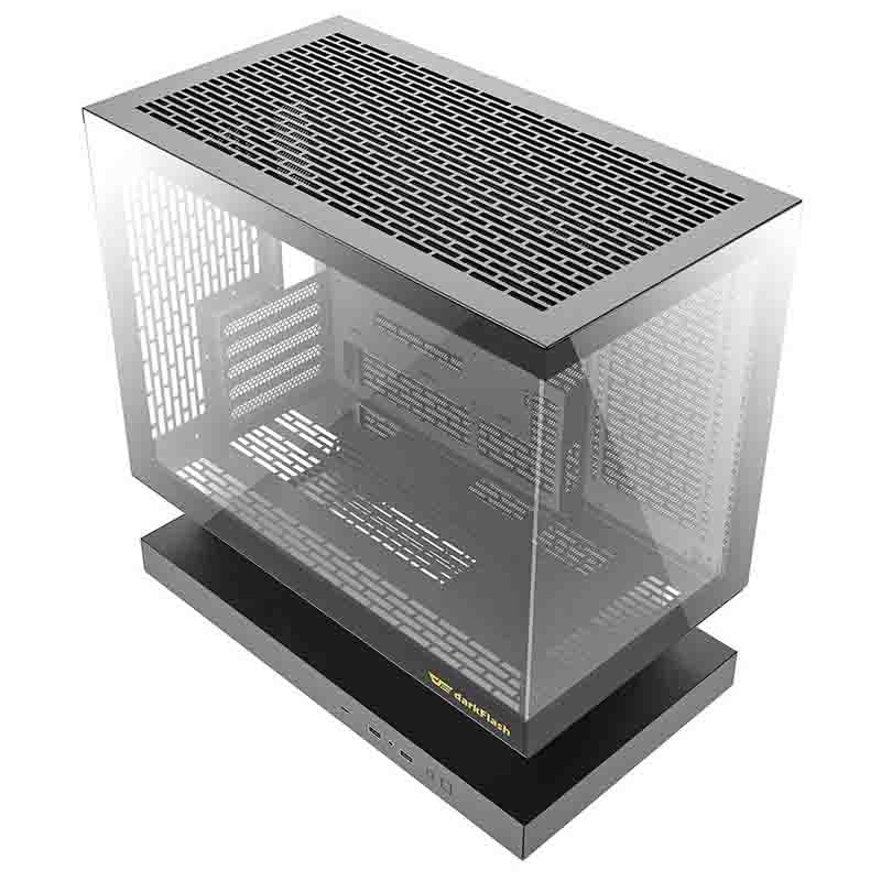Darkflash F1 PC-kabinet (sort) + 6 ARGB-blæsere