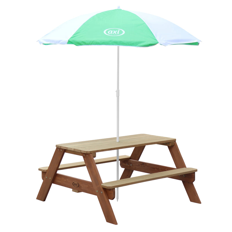 AXI Nick Picnicbord Brun - Parasol Grøn/Hvid