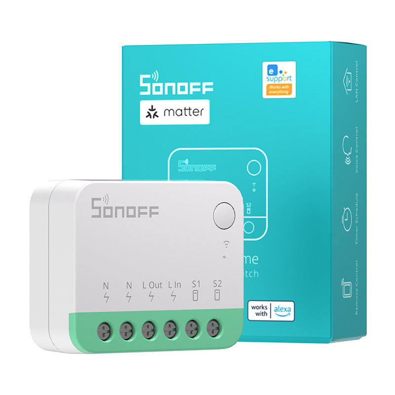 Sonoff MINIR4M Matter smart WiFi-minikontakt (HomeKit, SmartThings, Home Assistant)