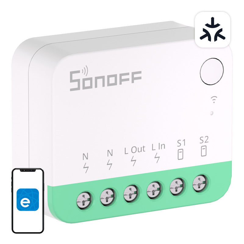 Sonoff MINIR4M Matter smart WiFi-minikontakt (HomeKit, SmartThings, Home Assistant)