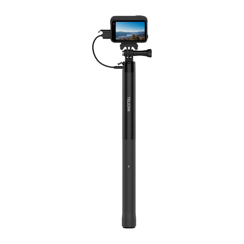 Telesin selfiestang med powerbank til actionkameraer / smartphones S1-CSS-05