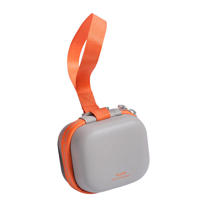 Telesin DisAdv universel mini-transporttaske i EVA til actionkameraer (grå-orange)