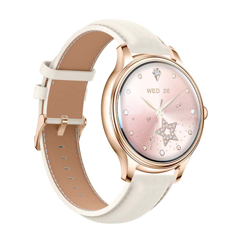 COLMI L28 smartwatch (guld + guld læderrem)