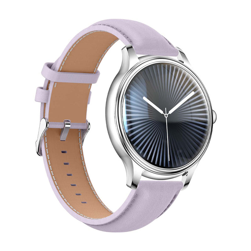 COLMI L28 smartwatch (sølvlilla + lilla læderrem)