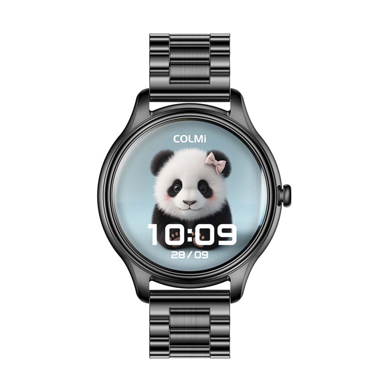 COLMI L28 smartwatch (sort + sort stålrem)