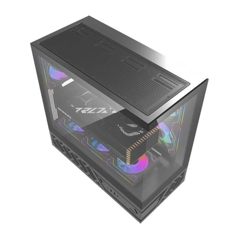 DarkFlash DS950 computerkabinet (sort) + 6 ventilatorer
