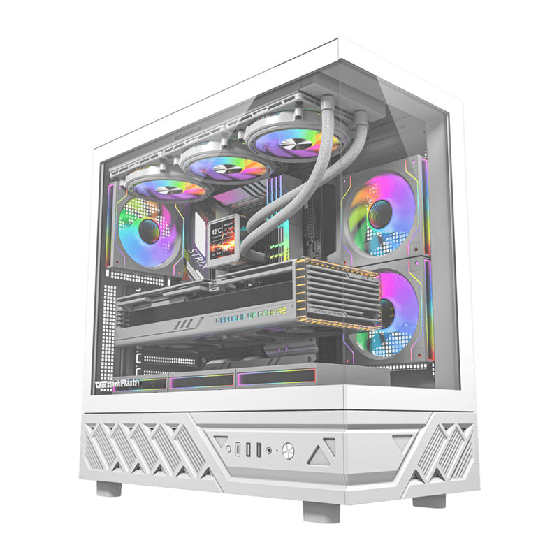 DarkFlash DS950 computerkabinet (hvid) + 6 ventilatorer