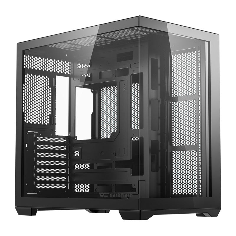 DarkFlash C280 computerkabinet (sort) + 7 ventilatorer