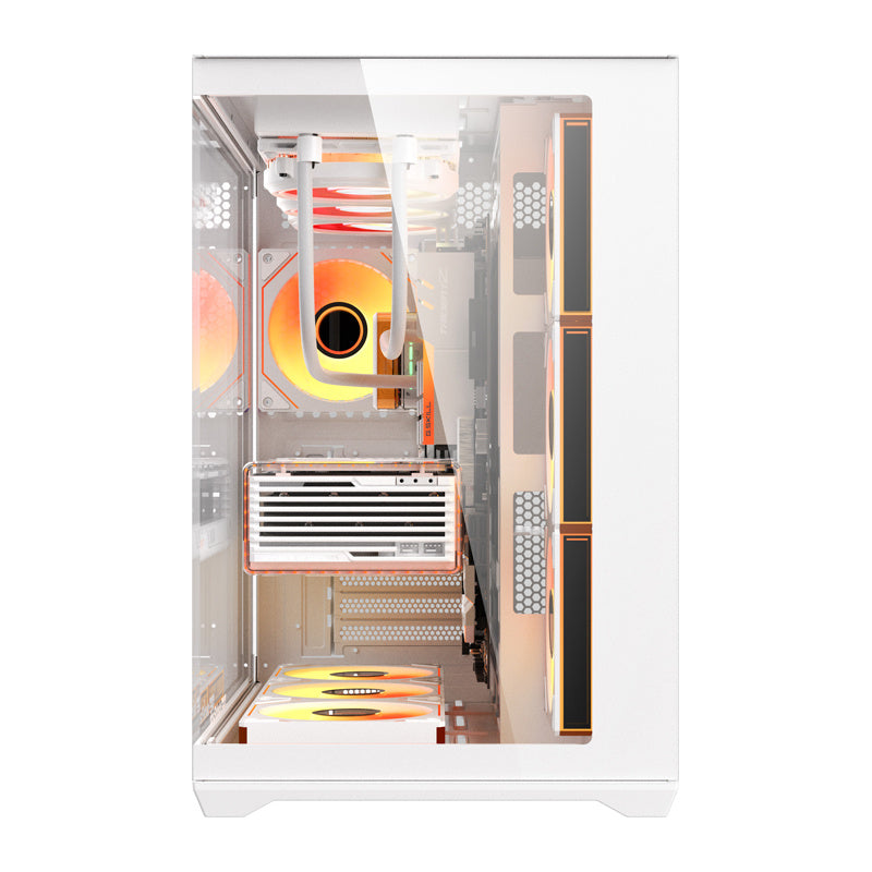 DarkFlash C280 computerkabinet (hvid) + 7 ventilatorer