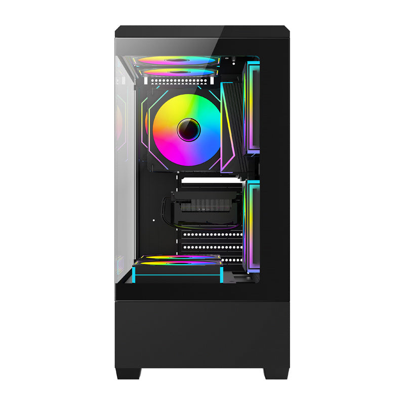 DarkFlash C365 computerkabinet (sort) + 5 ventilatorer