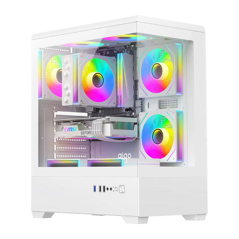 DarkFlash C365 computerkabinet (hvid) + 5 ventilatorer