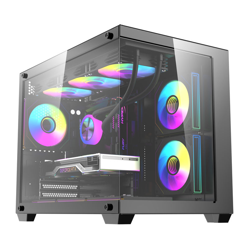 DarkFlash B275 PRO computerkabinet (sort) + 6 ventilatorer