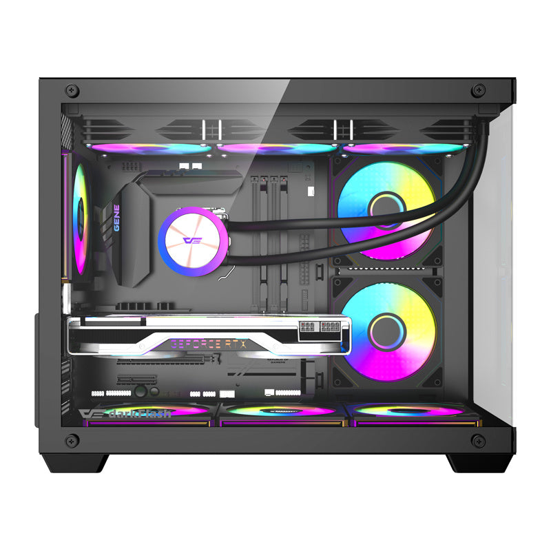 DarkFlash B275 PRO computerkabinet (sort) + 6 ventilatorer