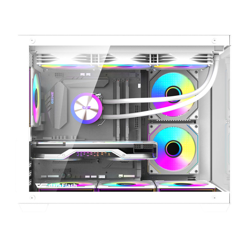 DarkFlash B275 PRO computerkabinet (hvid) + 6 ventilatorer
