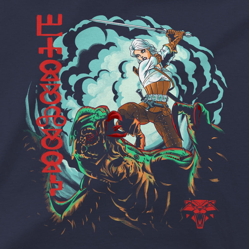 Jinx The Witcher 3 - Slaying the Basilisk T-shirt marineblå