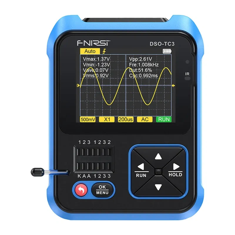 FNIRSI DSO-TC3 SigGen 3-i-1 transistortester og håndholdt digitalt oscilloskop