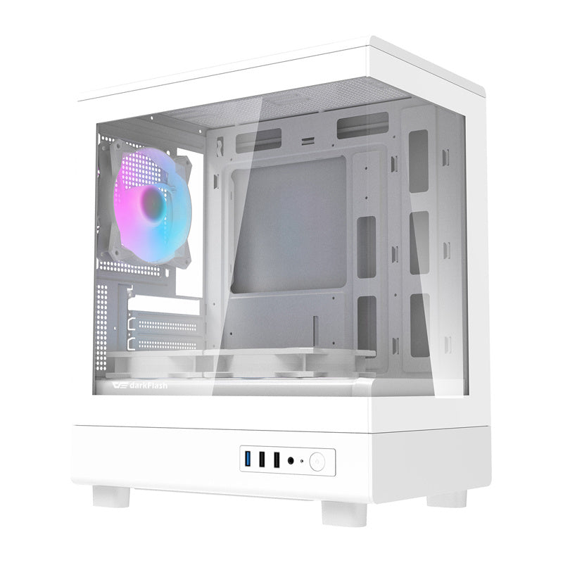 Darkflash DB330M computerkabinet + 3 ventilatorer (hvid)