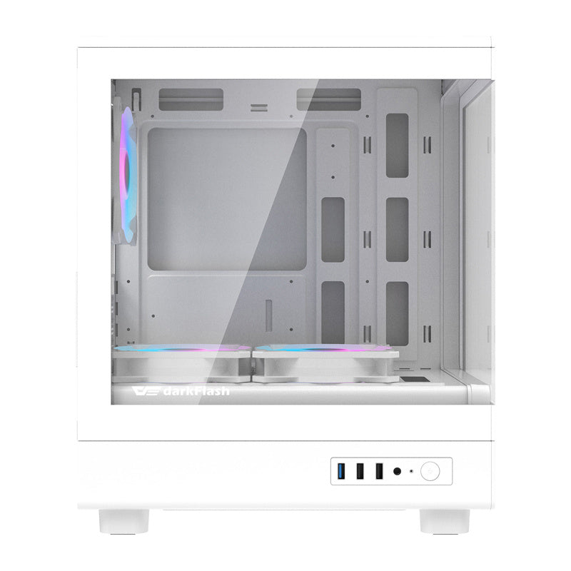 Darkflash DB330M computerkabinet + 3 ventilatorer (hvid)