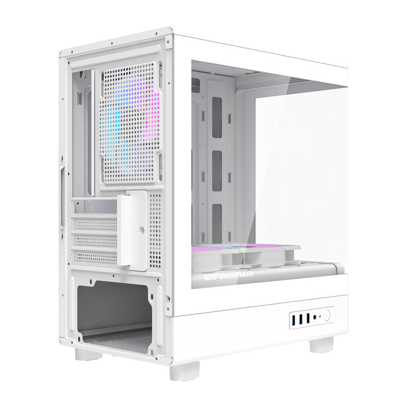 Darkflash DB330M computerkabinet + 3 ventilatorer (hvid)