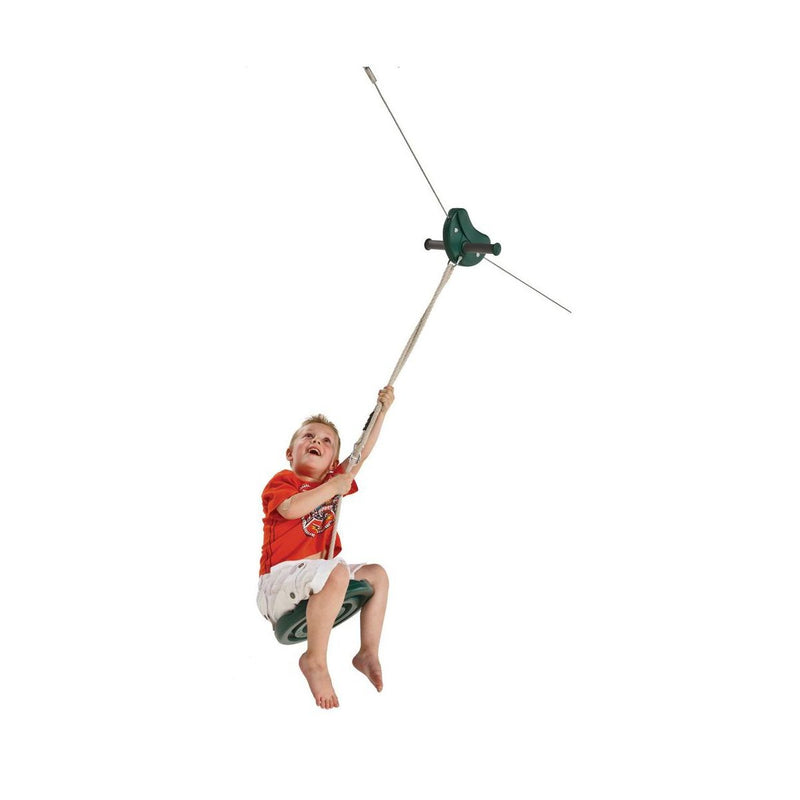 Svævebane grøn - 30 meter kabel - Zip Wire Para