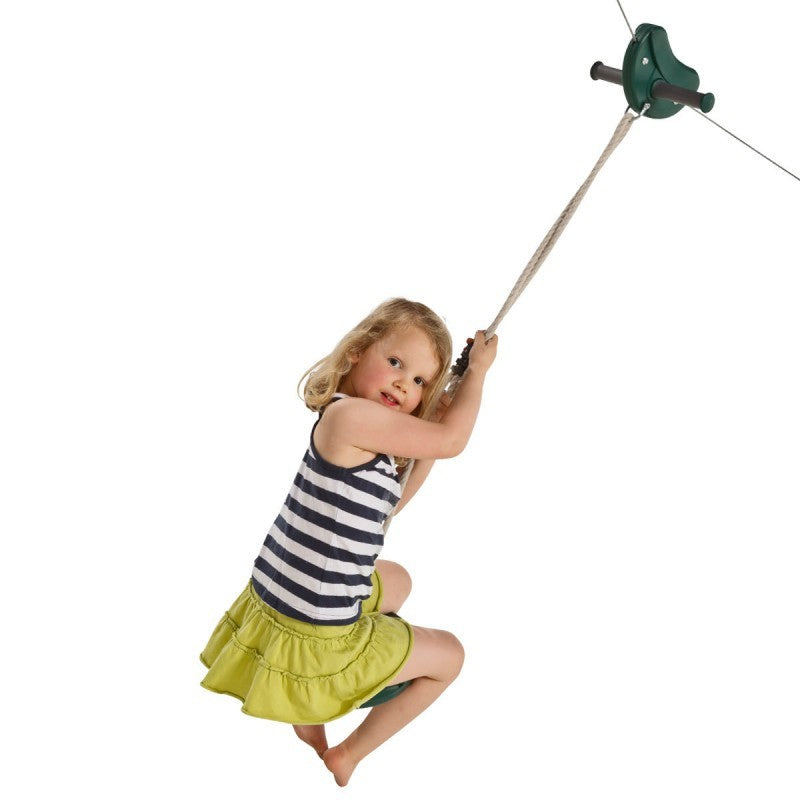 Svævebane grøn - 30 meter kabel - Zip Wire Para