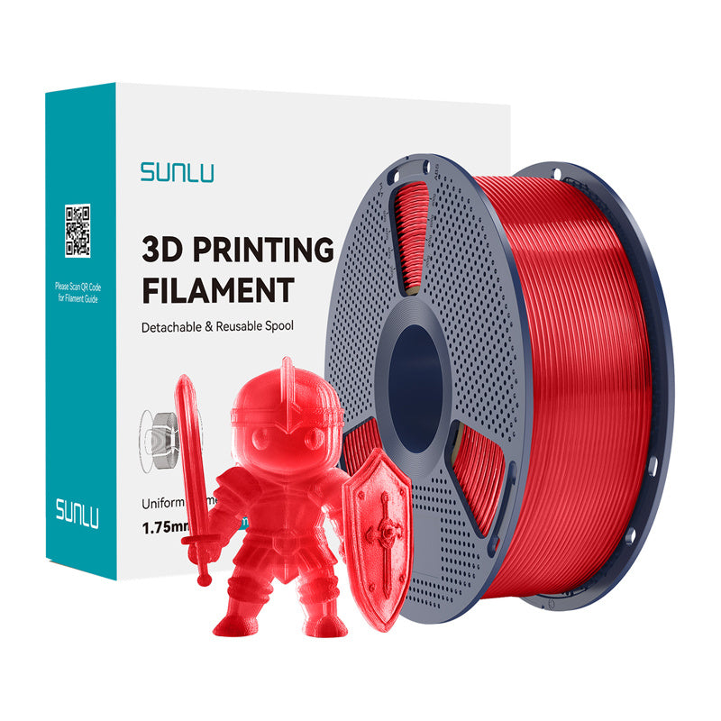 Sunlu PLA+ filament (transparent rød)