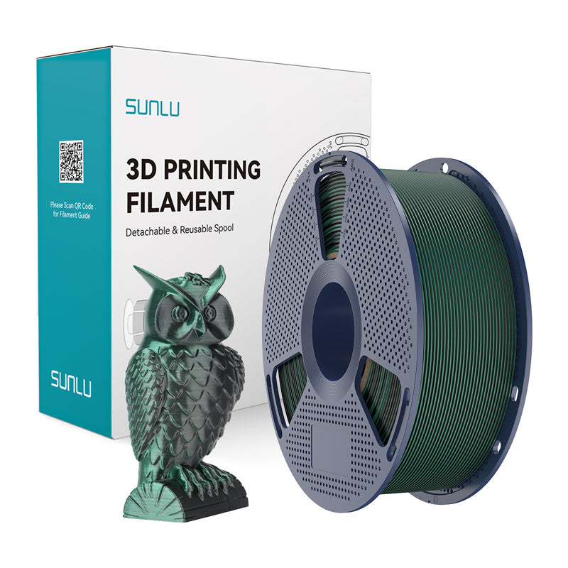 Sunlu PLA+ Silk tofarvet filament (sort og grøn)