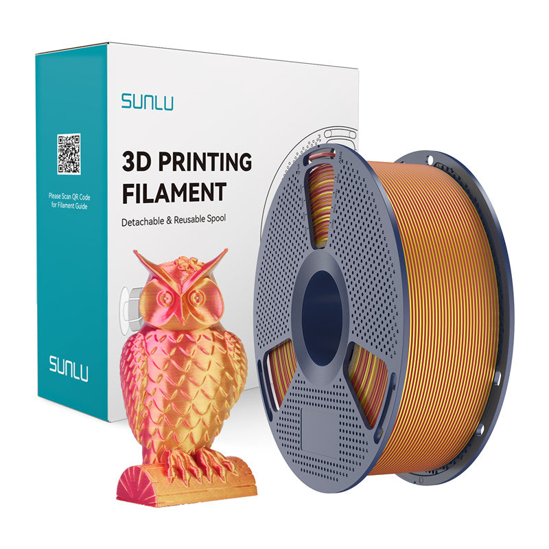Sunlu PLA+ Silk tofarvet filament (rød og guld)
