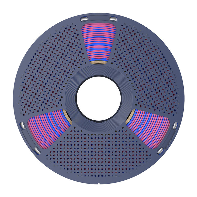 Sunlu PLA+ Silk tofarvet filament (rød og blå)