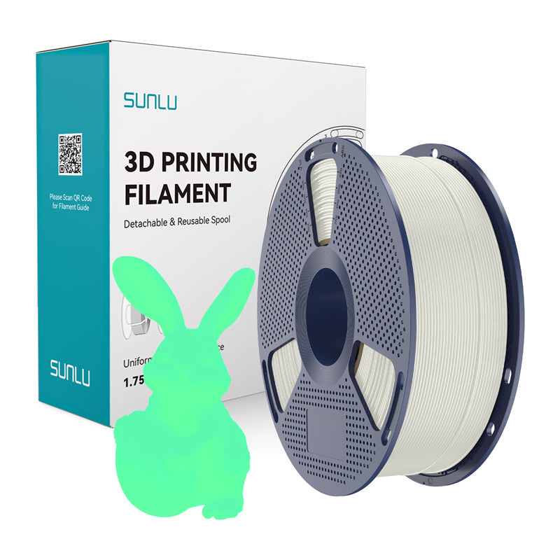 Sunlu PLA selvlysende filament (hvid og grøn)