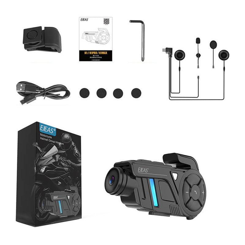 EJEAS K1Pro motorcykel-intercom med optager