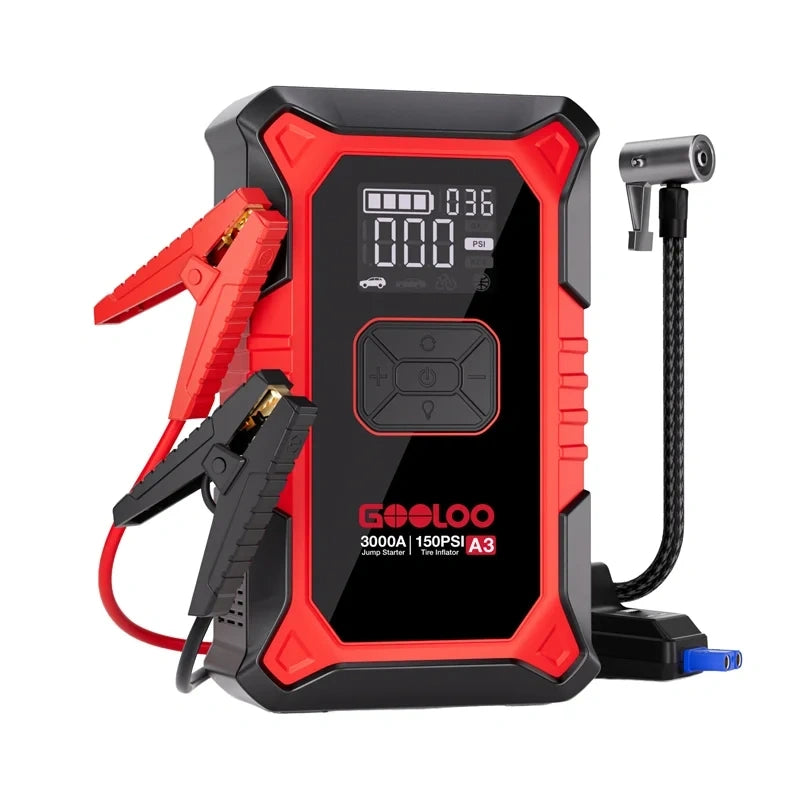GOOLOO A3 2-i-1 jumpstarter med kompressor