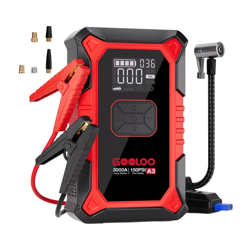 GOOLOO A3 2-i-1 jumpstarter med kompressor