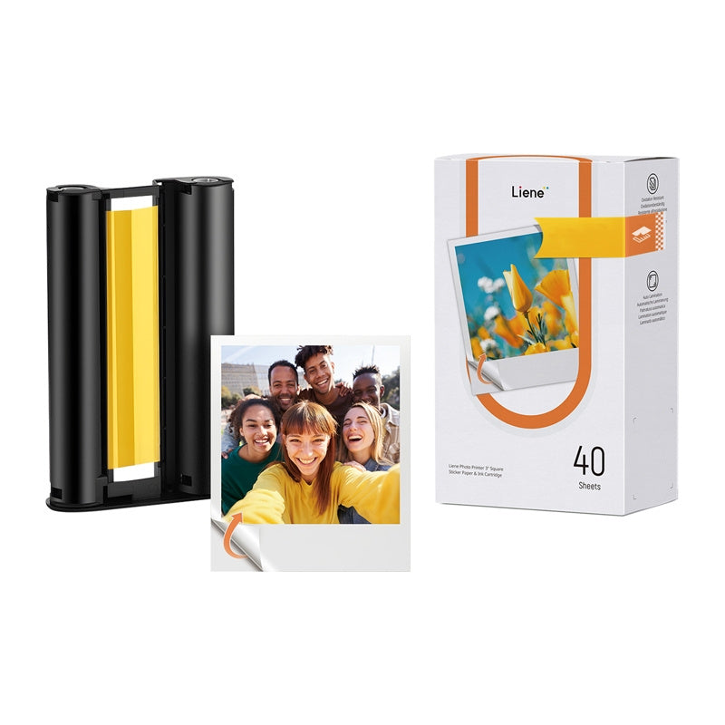 Liene Amber selvklæbende fotopapir 3x3 tommer, 40 ark + 1 refill
