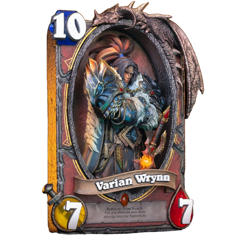 Blizzard Hearthstone Varian Wrynn kunstramme med statue