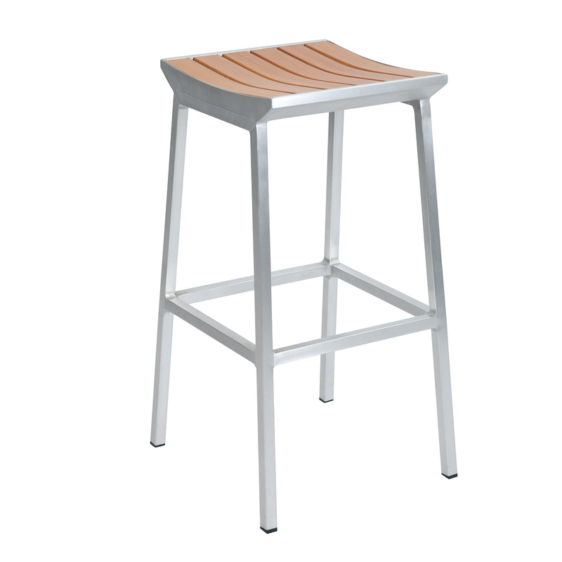 AXI James Barmøbelsæt med 4 barstole - Aluminium/Træ-look