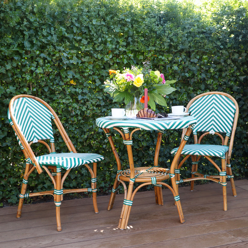 AXI Jacqueline Rattan Bistrosæt - Grøn/Hvid